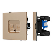 Механизм компьютерной розетки двойной SCT-TENDO-MPC2-PL-GD (RJ-45, CAT6) (Arlight, -)