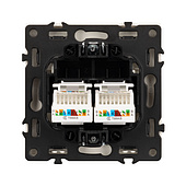 Механизм сдвоенной компьютерной розетки SCT-NOBE-MPC2-SFPL-WH (RJ-45, CAT6) (Arlight, -)