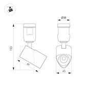 Светильник ART-APRIORI-SPOT-TURN-R45-8W Warm3000 (GD, 36 deg, 48V) (Arlight, IP20 Металл, 3 года)