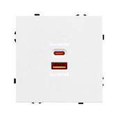 Механизм розетки с быстрой USB зарядкой SCT-NOBE-MUAC-SFPL-FC-WH (65W, QC3) (Arlight, -)