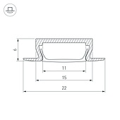 Профиль MIC-F-2000 ANOD Brown Light (Arlight, Алюминий)