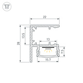 Профиль WALL-2228-2000 ANOD (Arlight, Алюминий)