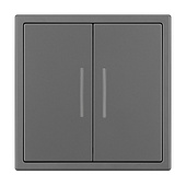 Механизм звонкового выключателя двухклавишный LED SWT-NOBE-MKR2-SFPL-L-GR (230V, 10A) (Arlight, Серый базальт)