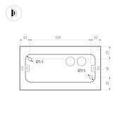 Светильник SP-WALL-FLAT-S170x90-2x6W Day4000 (GR, 120 deg, 230V) (Arlight, IP54 Металл, 3 года)