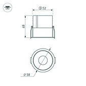 Светильник MS-ATLAS-BUILT-R58-10W Warm3000 (BK-BK, 35 deg, 230V) (Arlight, IP20 Металл, 5 лет)