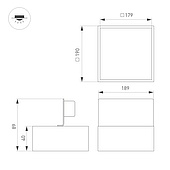 Светильник DL-GRIGLIATO-S190x190-24W Warm3000 (WH, 100 deg, 230) (Arlight, IP40 Металл, 5 лет)