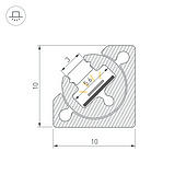 Профиль с экраном SL-KANT-H10-ROTATE-2000 CHAMPAGNE GOLD (Arlight, Алюминий+пластик)