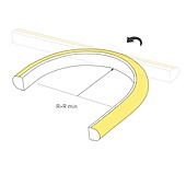 Лента герметичная MOONLIGHT-TOP-A140-16x15mm 24V Warm3500 (9.6 W/m, IP65, 2835, 5m, wire x1) (Arlight, Вывод вниз, 3 года)