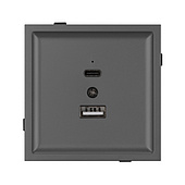 Механизм USB розетки SCT-TENDO-MUAC-SFPL-GR (5V, 3A, QC3) (Arlight, -)