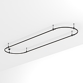 Основание ART-APRIORI-OVAL-ROD-200-4000x1000 (BK) (Arlight, IP20 Металл, 3 года)