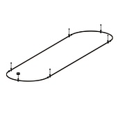 048507 Основание ART-APRIORI-OVAL-ROD-200-3000x1000 (BK) (Arlight, IP20 Металл, 3 года)