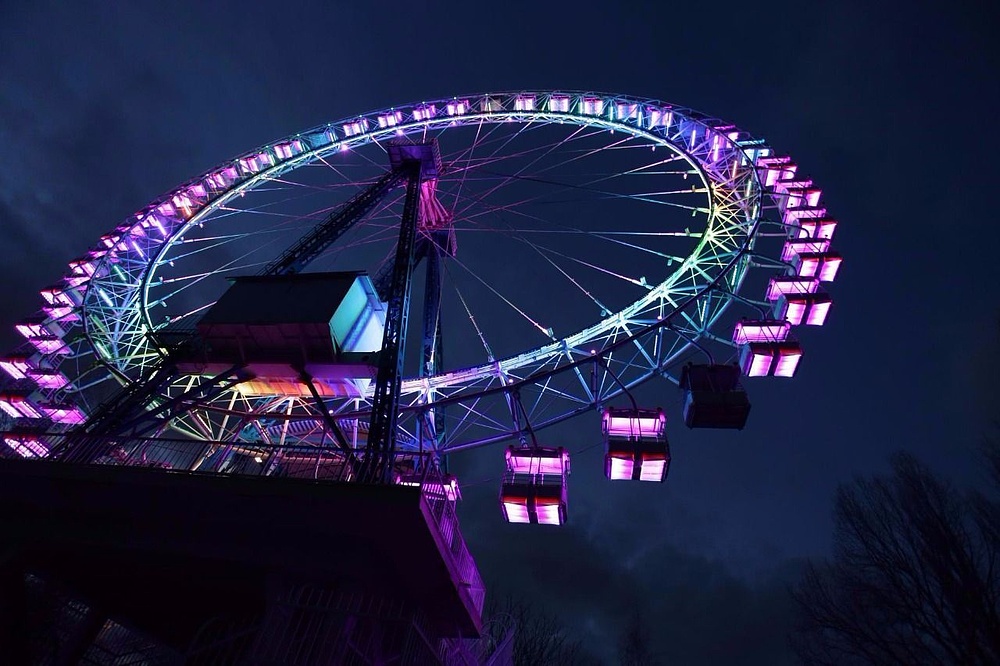 Светодиодная подсветка Большого колеса обозрения в Измайловском парке, г. Москва