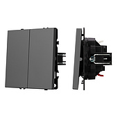 Механизм выключателя двухклавишный непроходной SWT-NOBE-MK02-SFPL-GR (230V, 10A) (Arlight, -)