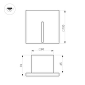 Светильник LT-TIE-S100-3W Warm3000 (RD, 25x45 deg, 230V) (Arlight, IP65 Бетон, 3 года)