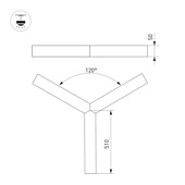 Светильник SP-RAYS-3-HANG-5050-510-34W Day4000 (SL, 120 deg, 230V) IP33 1700lm (Arlight, Металл)