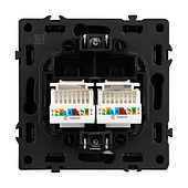 Механизм сдвоенной компьютерной розетки SCT-NOBE-MPC2-SFPL-BK (RJ-45, CAT6) (Arlight, -)