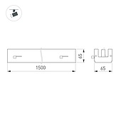 Светильник LGD-LUNGO-4TR-L1500-51W-75W Warm3000 (Черный, 30 deg, 230V) (Arlight, IP20 Металл, 5 лет)
