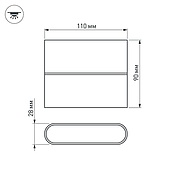 Светильник SP-WALL-FLAT-S110x90-2x3W Day4000 (GR, 120 deg, 230V) (Arlight, IP54 Металл, 3 года)