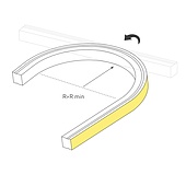 Грейзер THOR-TOP-B70-10x10mm 24V Warm3500 (15 W/m, IP67, 5m, wire x2) (Arlight, Вывод вниз, 3 года)