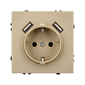Механизм розетки с USB зарядкой SCT-NOBE-MUAA-SFPL-GD (230V, 16A) (Arlight, -)