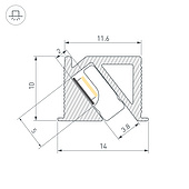 Профиль SL-BEVEL-H10-F14-2000 ANOD BLACK (Arlight, Алюминий)