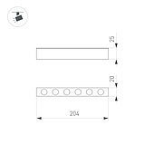 Светильник MAG-DOTS-25-L200-6W Warm3000 (WH, 30 deg, 24V, DALI) (Arlight, IP20 Металл, 3 года)