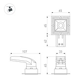 Светильник MS-RIALTO-TRIMLESS-S40x40-9W Warm3000 (BK, 36deg, 230V) (Arlight, IP20 Металл, 5 лет)