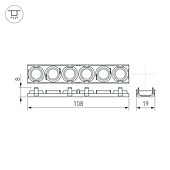 Экран линзованный SL-LINE-W20-30deg-540 (Arlight, Пластик)