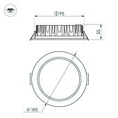 Светильник MS-MIST-BUILT-R105-9W Day4000 (WH, 110 deg, 230V) (Arlight, IP54 Металл, 5 лет)