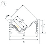 063940 Профиль SL-BEVEL-W32-F-2000 ANOD  (Arlight, Алюминий)