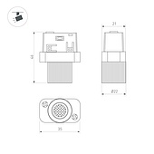 Светильник MAG-ORIENT-BABY-R22-2W Day4000 (BK, 24 deg, 48V) (Arlight, IP20 Металл, 5 лет)