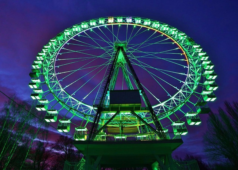 Светодиодная подсветка Большого колеса обозрения в Измайловском парке, г. Москва
