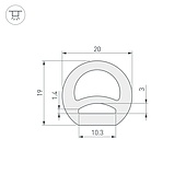 Силиконовый профиль WPH-FLEX-D20-TOP-S10-50m WHITE (Arlight, Силикон)