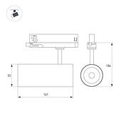 Светильник LGD-GERA-TRUECOLOR-4TR-R55-10W Day4000 CRI98 (Белый, 55 deg, 230V) (Arlight, IP20 Металл, 5 лет)