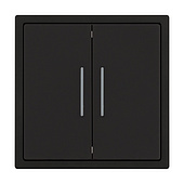 061742(1) Механизм звонкового выключателя двухклавишный LED SWT-NOBE-MKR2-SFPL-L-BK (230V, 10A) (Arlight, Черный оникс)