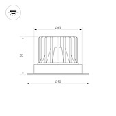 Светильник MS-ATLAS-TRIMLESS-R50-8W Warm3000 (WH, 32deg, 230V) (Arlight, IP20 Металл, 5 лет)