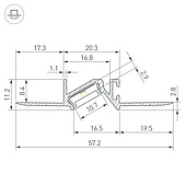 063420 Профиль PDS-BEVEL-F-HIDE-2000 (Arlight, Алюминий)