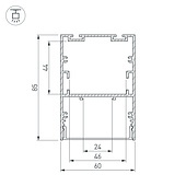 Профиль ARH-LINE-6085-2000 ANOD (Arlight, Алюминий)