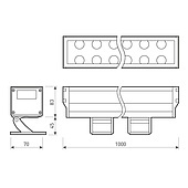 Светодиодный прожектор AR-LINE-1000XL-54W-24V RGB (Grey, 30 deg, DMX512) (Arlight, Закрытый)
