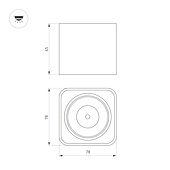 Светильник SP-DICE-S78x78-10W Day4000 (BK, 24 deg, 230V) (Arlight, IP54 Металл, 5 лет)