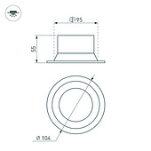 Светильник MS-BREEZE-BUILT-R104-12W Warm3000 (WH, 90 deg, 230V) (Arlight, IP20 Металл, 3 года)