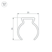 Профиль WPH-FLEX-D22-360deg-1000 (Arlight, Пластик)