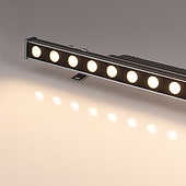 Линейный прожектор AR-LINE-500-12W Warm2700 (GR, 15x60 deg, 230V) (Arlight, IP65 Металл, 3 года)