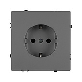 ARL NOBE Розетка зк со шторками софт-тач серый базальт SCT-MEU-SFPL-GR (250V, 16A) (Arlight, -)