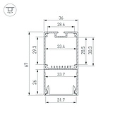 Профиль LINE-S-3667-2000 BLACK (Arlight, Алюминий)