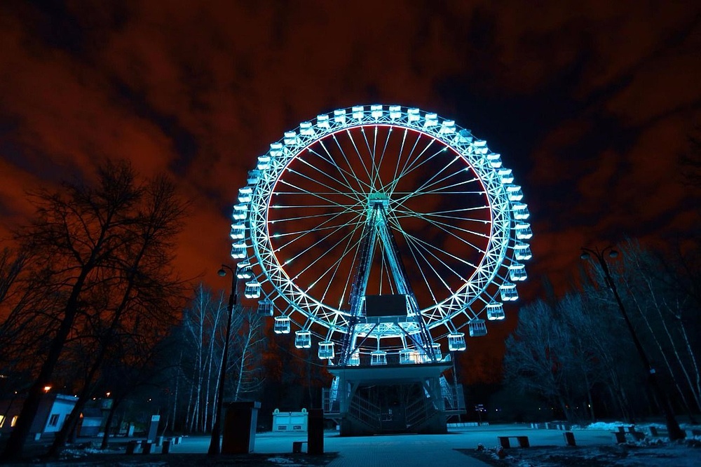 Светодиодная подсветка Большого колеса обозрения в Измайловском парке, г. Москва