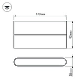 Светильник SP-WALL-FLAT-S170x90-2x6W Day4000 (GR, 120 deg, 230V) (Arlight, IP54 Металл, 3 года)