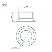 Светильник MS-BREEZE-BUILT-R104-12W Warm2700 (WH, 90 deg, 230V) (Arlight, IP20 Металл, 5 лет)