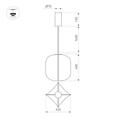 061915 Светильник SP-SETA-HANG-L400х420-9W Warm2700 (WH, 320 deg, 230V) (Arlight, IP20, Натуральный шелк, 3 года)