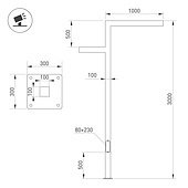 Опора OXOR-STER-Z-1600x100x100-L3000-50W Warm3000 (BK, 230V) IP65 (Arlight, -)